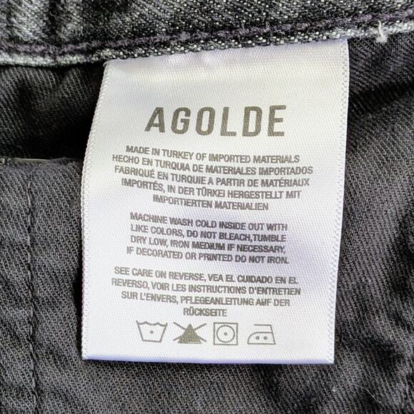 AGOLDE Fran Low Slung Jeans 26 Charcoal Straight Leg Rigid Button Fly - Picture 10 of 11